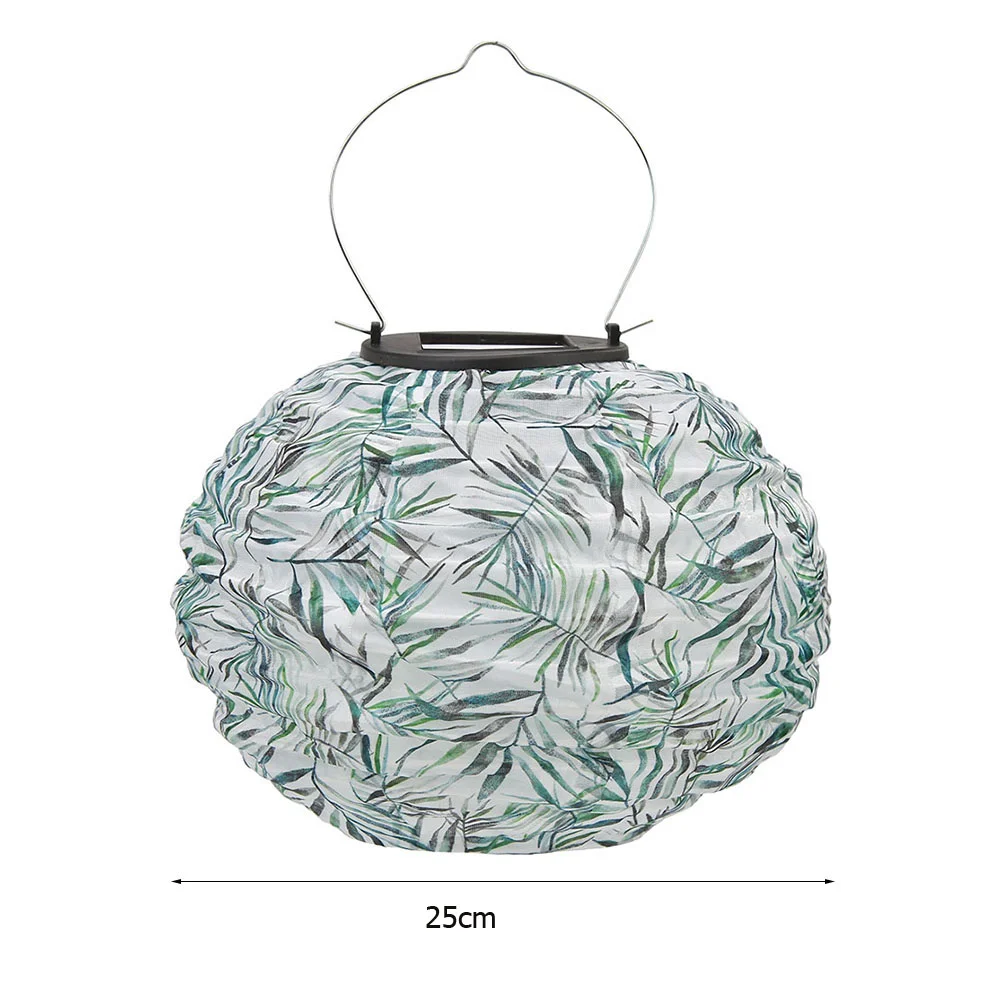 Solar Light LED Hanging Ball Lantern Waterproof Painted Pattern Lamp (A)