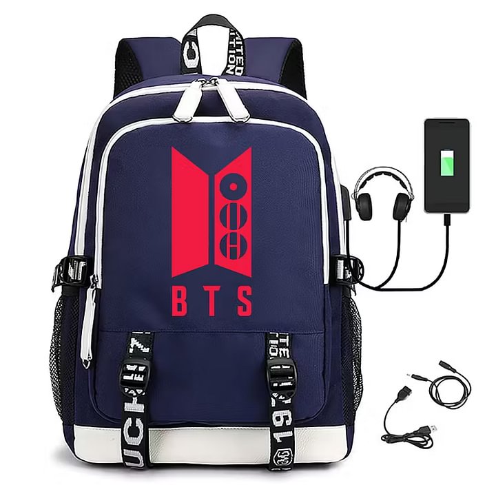 防弾少年団[BTS BUTTER 発売記念] BTS BACKPACK BTS Backpack | Smart School Bag with USB Charging Port