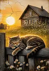 Luxury AB Velvet Diamond Painting Kit - Farm and Cat