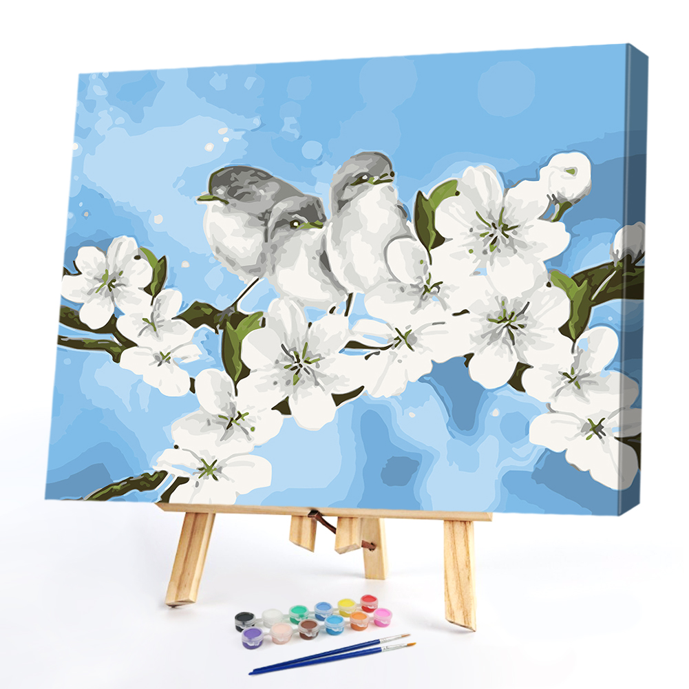 

40*50CM Paint By Numbers-Birds on Flower Branch, 501 Original