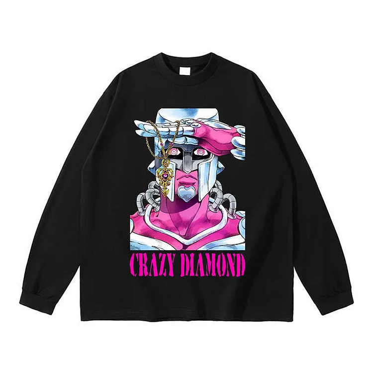 Pure Cotton Jojo’s Bizzare Adventure Crazy Diamond Long Sleeve T-shirt weebmemes