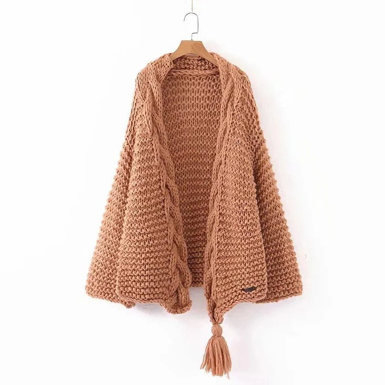 Chunky Wide Long Sleeve Knit Cardigan