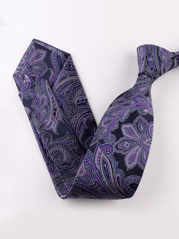 Paisley Print Purple Silk Ties