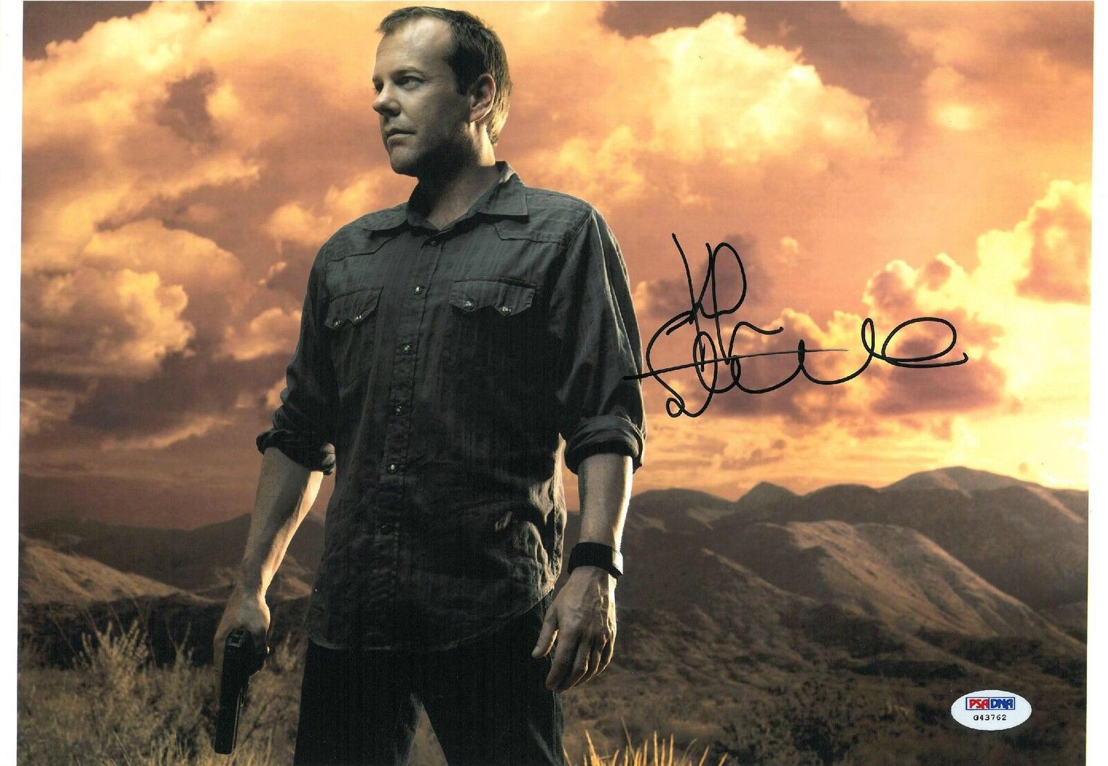 Kiefer Sutherland Signed '24' Authentic Autographed 9.5x14 Photo Poster painting PSA/DNA #G43762