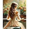 Piano Girl - 14CT Stamped Cross Stitch - 45*55cm - Character