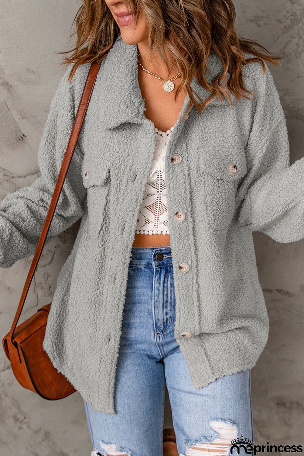 Flap Pockets Button Front Jacket