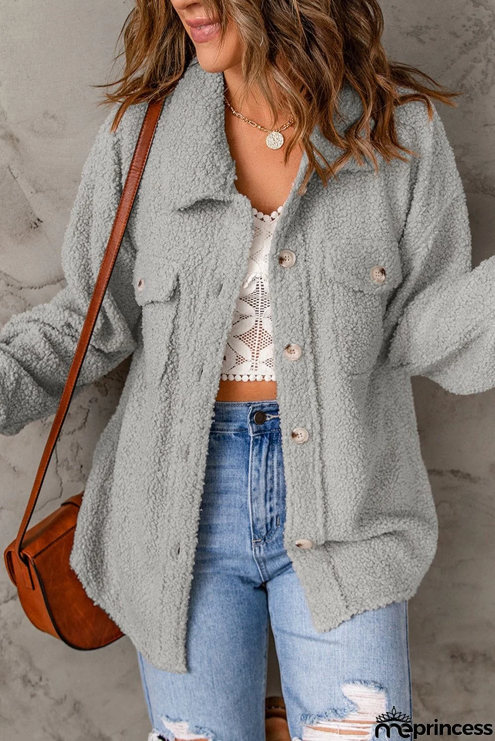 Flap Pockets Button Front Jacket