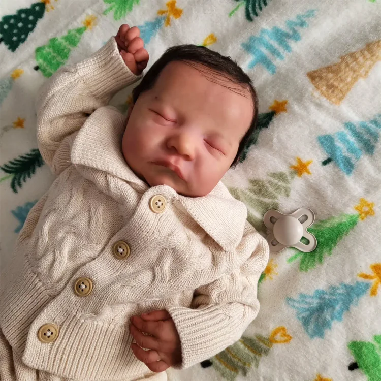 [New] 20'' Reborn Baby Doll Realistic Sleeping Girl Setisun with Brown Hair：Realistic Reborn Baby Dolls By Rsgdolls®