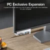 Under-desk Bracket Expansion Dock USB3.0 Multi-Function Splitter Snap-on Typec Expander With Power Port Card Reader