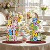 2pcs/set DIY Special Shape Diamond Painting Easter Bunny Egg Wooden Desk Ornament Craft Decor Kit