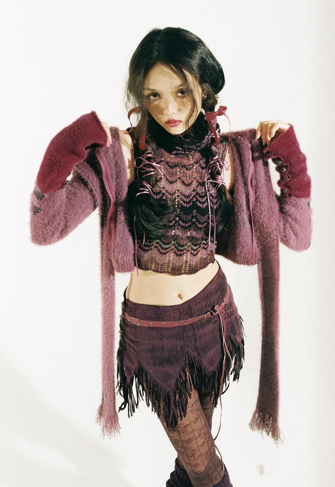 Brownm Gothic Skull Hooded Cardigan