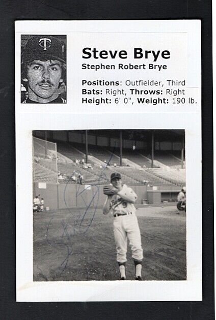 1971 PCL-STEVE BRYE-PORTLAND BEAVERS 4X6 AUTOGRAPHED GLOSSY Photo Poster painting