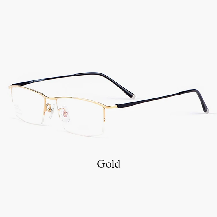 2022 New Men Pure Titanium IP Electronic Plating High Quality Business Style Half Rimless Super Light Weighted Smooth Material