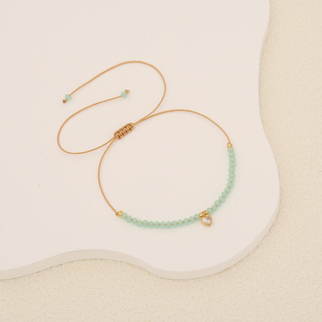 Women Heart Artificial Crystal Knitting Bracelets