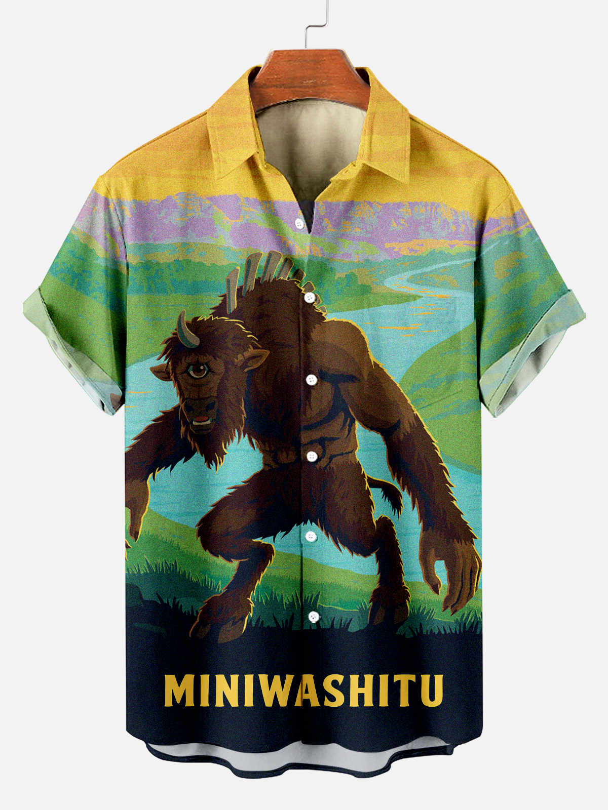 Retro Monster Short Sleeve Shirt PLUSCLOTHESMAN