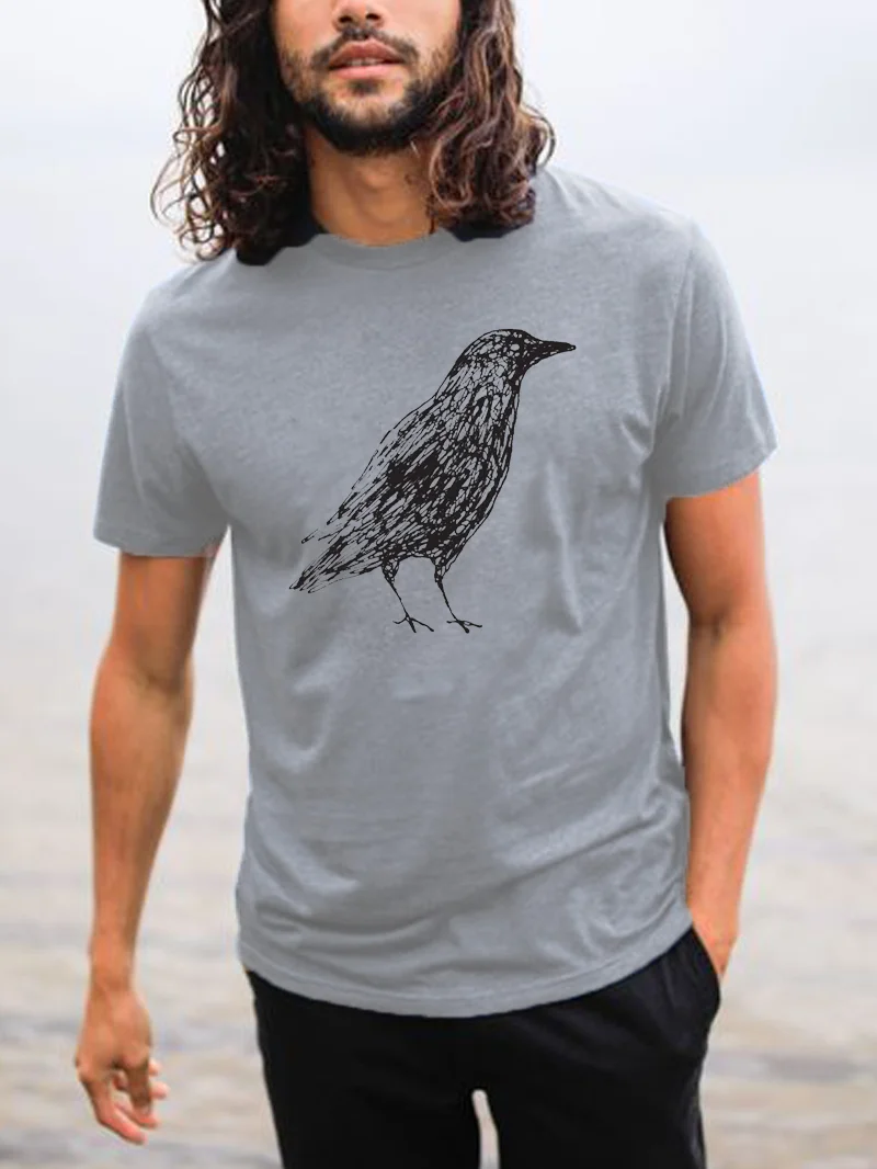Sketch Bird Graphic Men's T-Shirt in  mildstyles