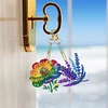 (US Local)6PCS  Colored Flowers DIY Diamond Painting Keychain Diamond Art Kits