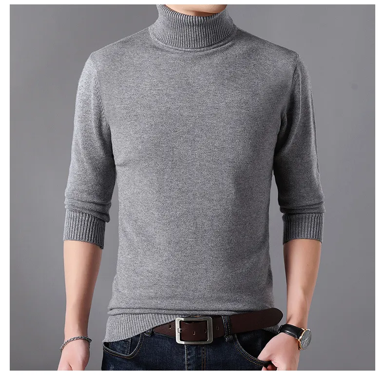 Street Casual Loose Solid Color Casual Fashion Turtleneck Sweaters(7 Colors) main image 1