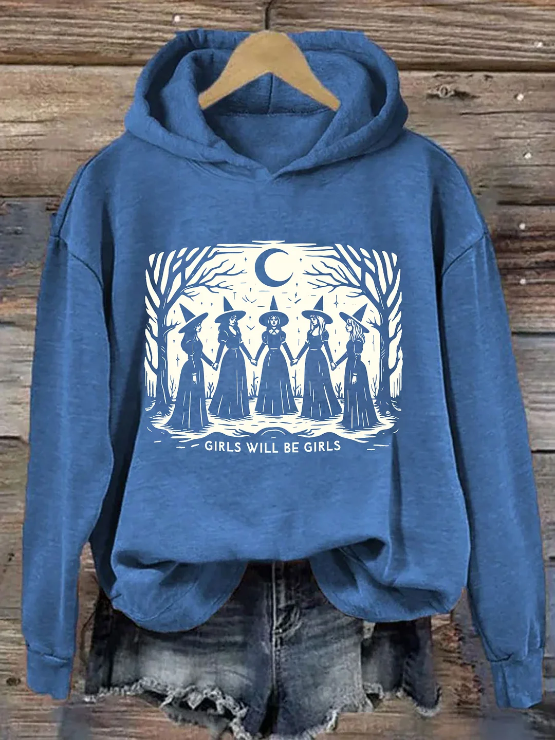 Vintage Girls Will Be Girls Witch Hoodie