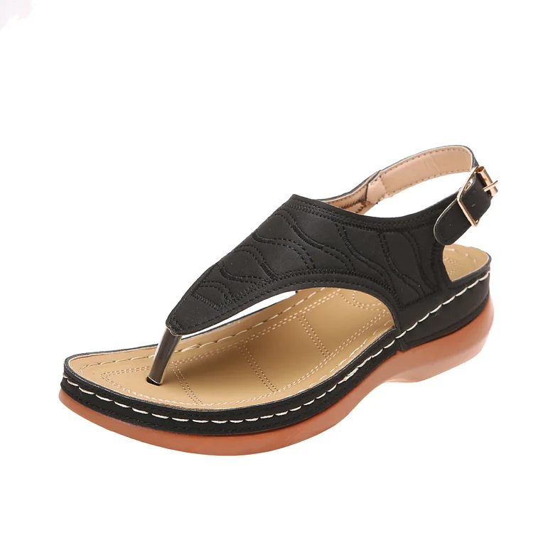 Leather Orthopedic Arch Support Sandals Diabetic Walking Sandals