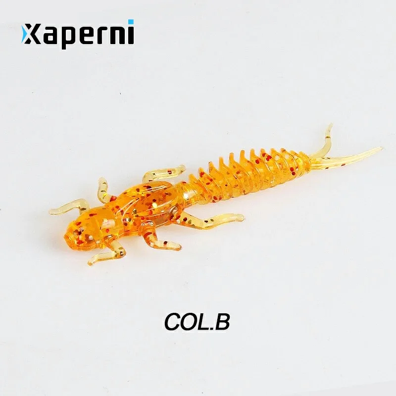 Xaperni new Larva Soft Lures 6cm 1.25g 10pcs Fishing Artificial Silicone Bass Pike Minnow Swimbait Jigging Plastic Baits Worm