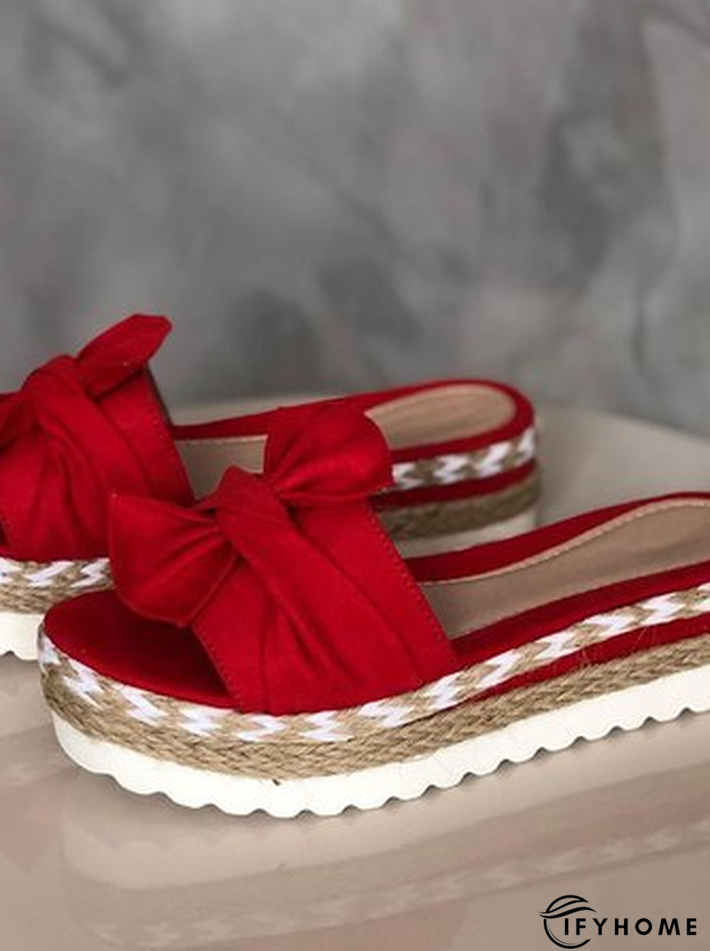 Women Casual Daily Comfy Bowknot Slip On Sandals | IFYHOME