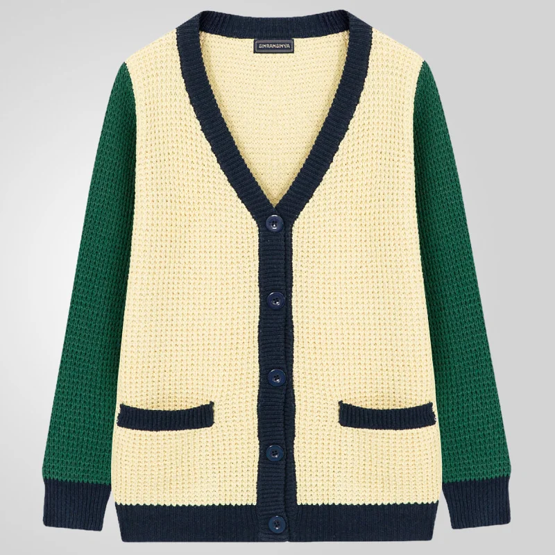 Uveng Uveng And Winter Young Men's Knitted Shirt Hot Hit-Colored Cardigan Sweater Coarse Knit Coat SY0193