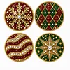 [Upgrade]4Pcs Acrylic Special Shape Xmas DIY Waterproof Diamond Painting Coaster Kit