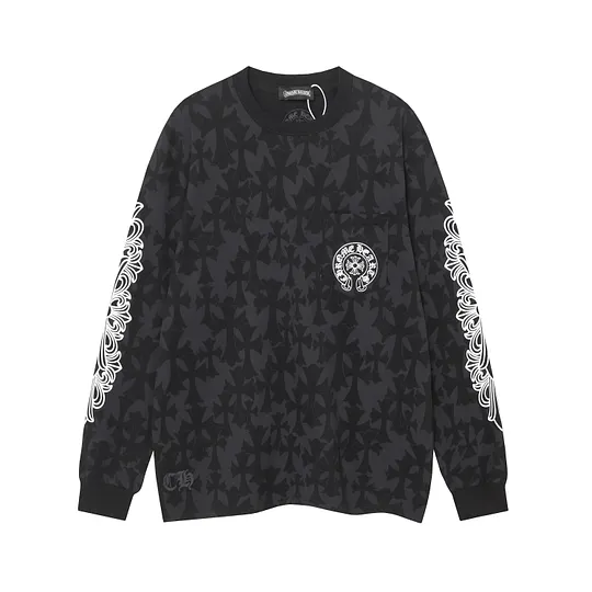 CHROME HEARTS】マルチカラー クロス ロングスリーブ ホワイト