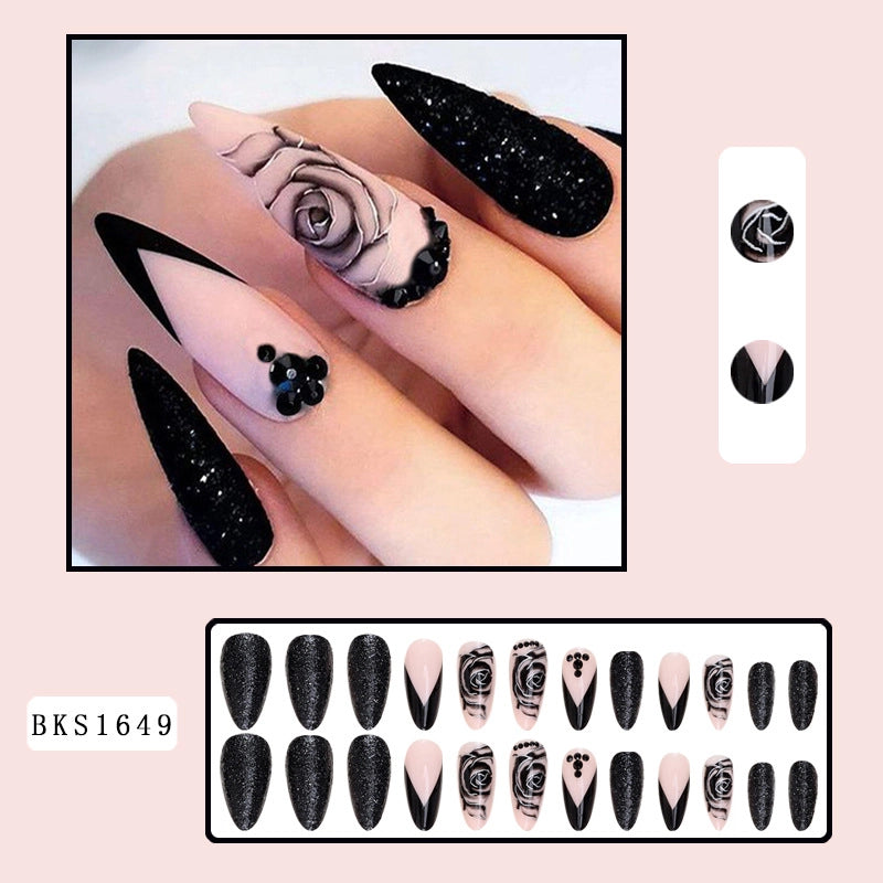 Cute Retro Sweet Cartoon Rose Abs Nail Patches 1 Set