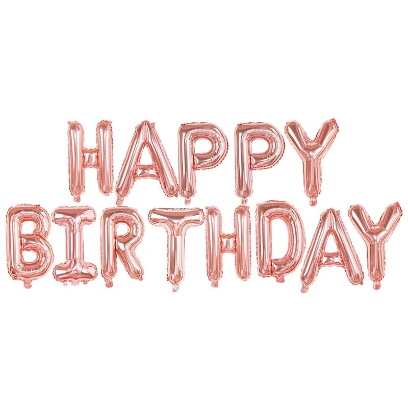 Rose Gold 21st Birthday Party Decoration Happy Birthday Balloons Banner Popcorn Boxes Garland for 21 Years Old Party Supplies