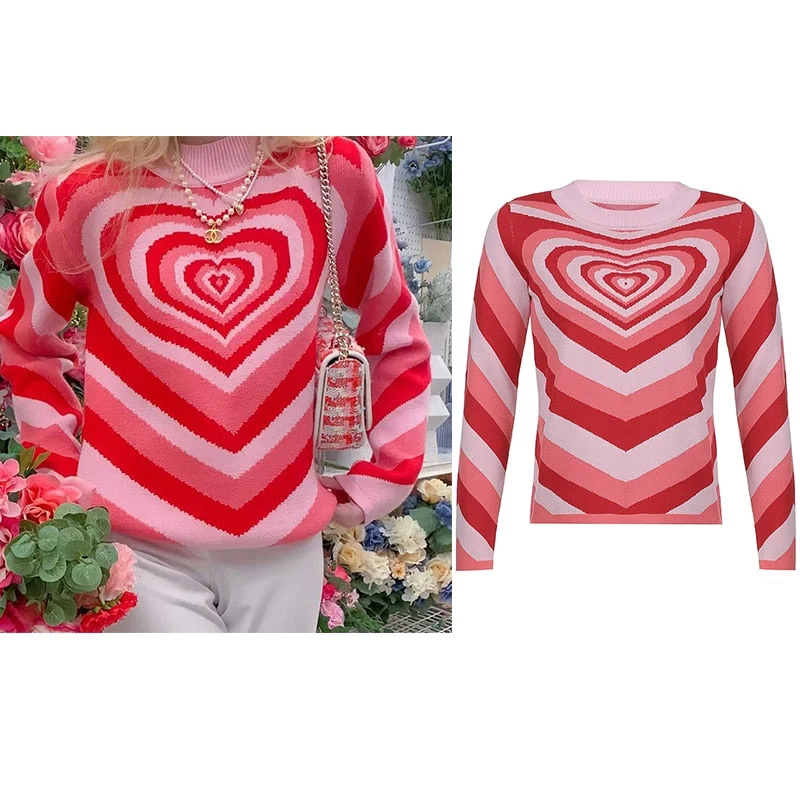 Rapcopter Sweaters Skulls Pullovers V Neck Knitwear Loose Casual Knitted Jumpers Women Streetwear Retro Tops Autumn Winter Cute