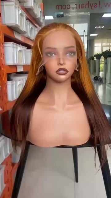 13x4 Full Lace Frontal Wig Straight Wig 18inches Colored Hair Pre Plucked Human Hair Wig