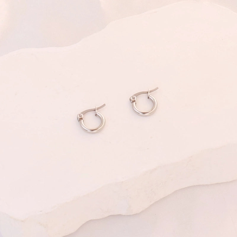 Minimalist Pentagram Oval Flower 304 Stainless Steel Stainless Steel Earrings