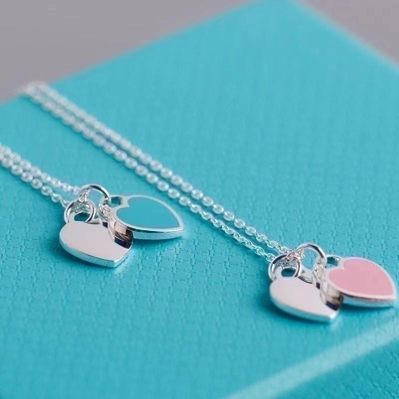 Casual Minimalist Heart Shape Copper Enamel Pendant Necklace