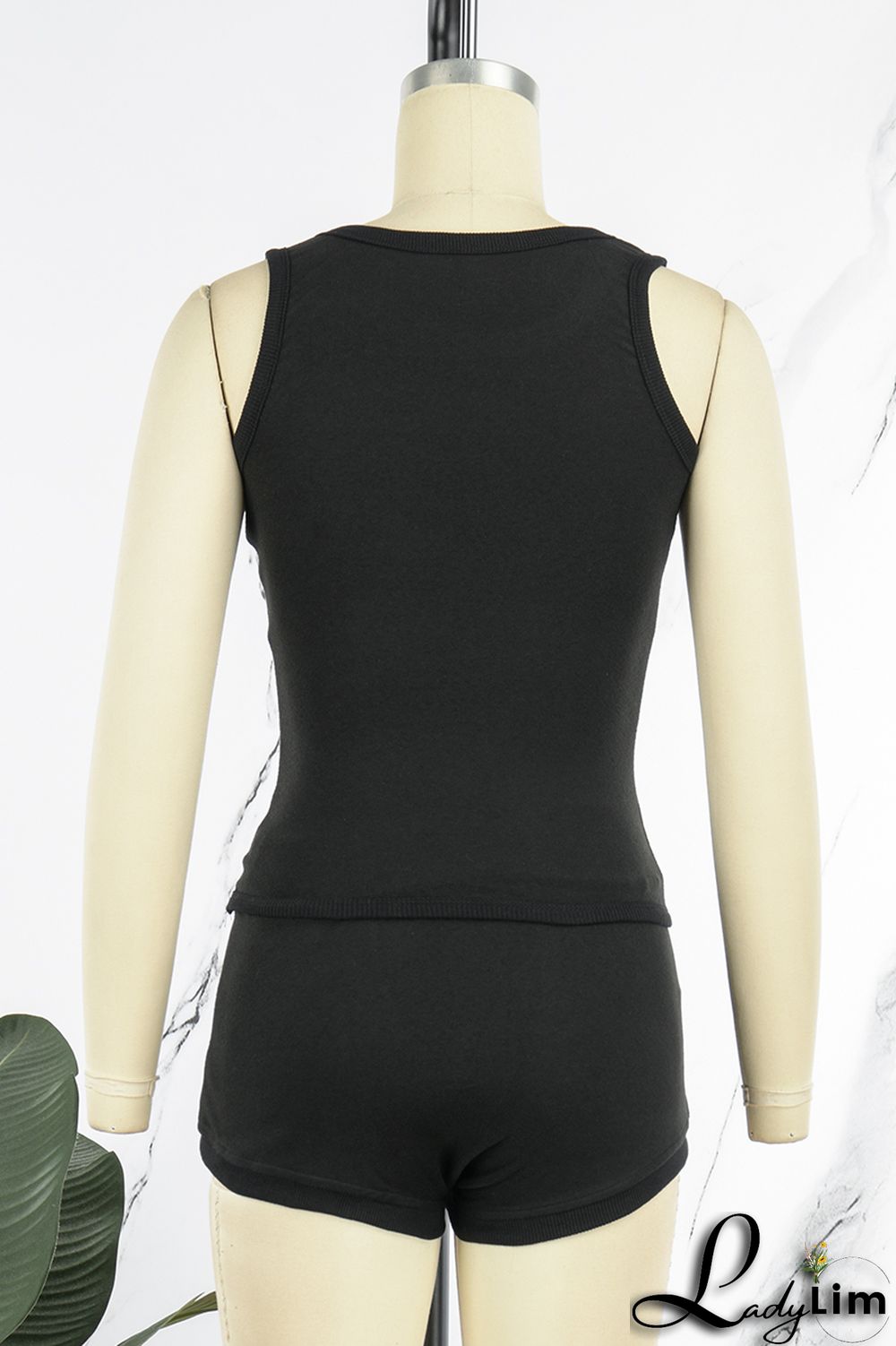White Casual Sportswear Solid Patchwork O Neck Sleeveless Two Pieces