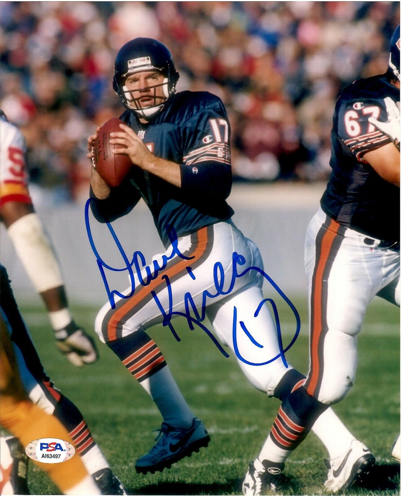 Dave Krieg autographed signed 8x10 Photo Poster painting NFL Chicago Bears PSA COA