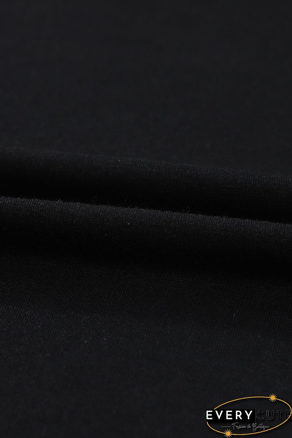 Black Leopard Sleeves Color Block V Neck T-shirt