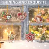 (US Local)6pcs Merry Christmas 2D Flat DIY Diamond Art Pendant Wall Door Decoration