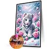 (40*60cm)Rose White Tiger - Full Round Drill Diamond Painting
