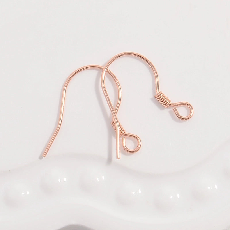 1 Pair 925 Sterling Silver 22K Gold Plated Rose Gold Plated Rhodium Plated Geometric Hook Earring Findings Jewelry Accessories