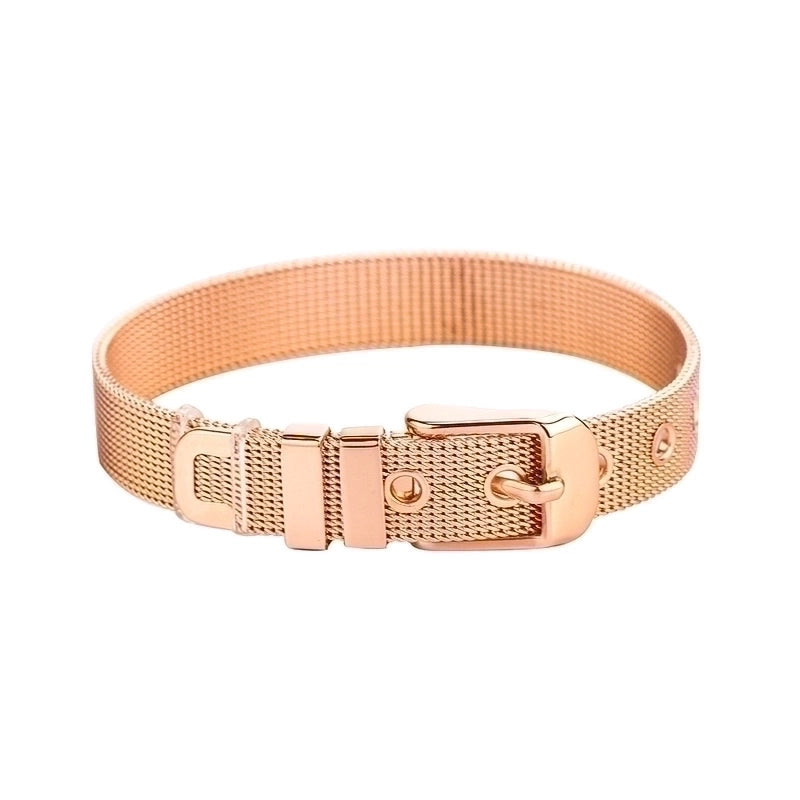 Retro Gold-plated Mesh Strap Titanium Steel Bracelet