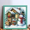 Christmas Cottage-11CT Stamped Cross Stitch 45*45cm/17.72*17.72in