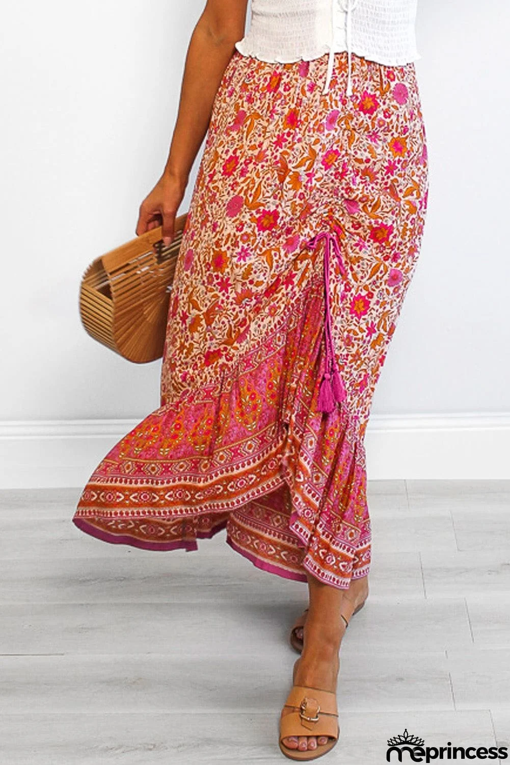 Floral Motif Talking Pretty Maxi Skirt