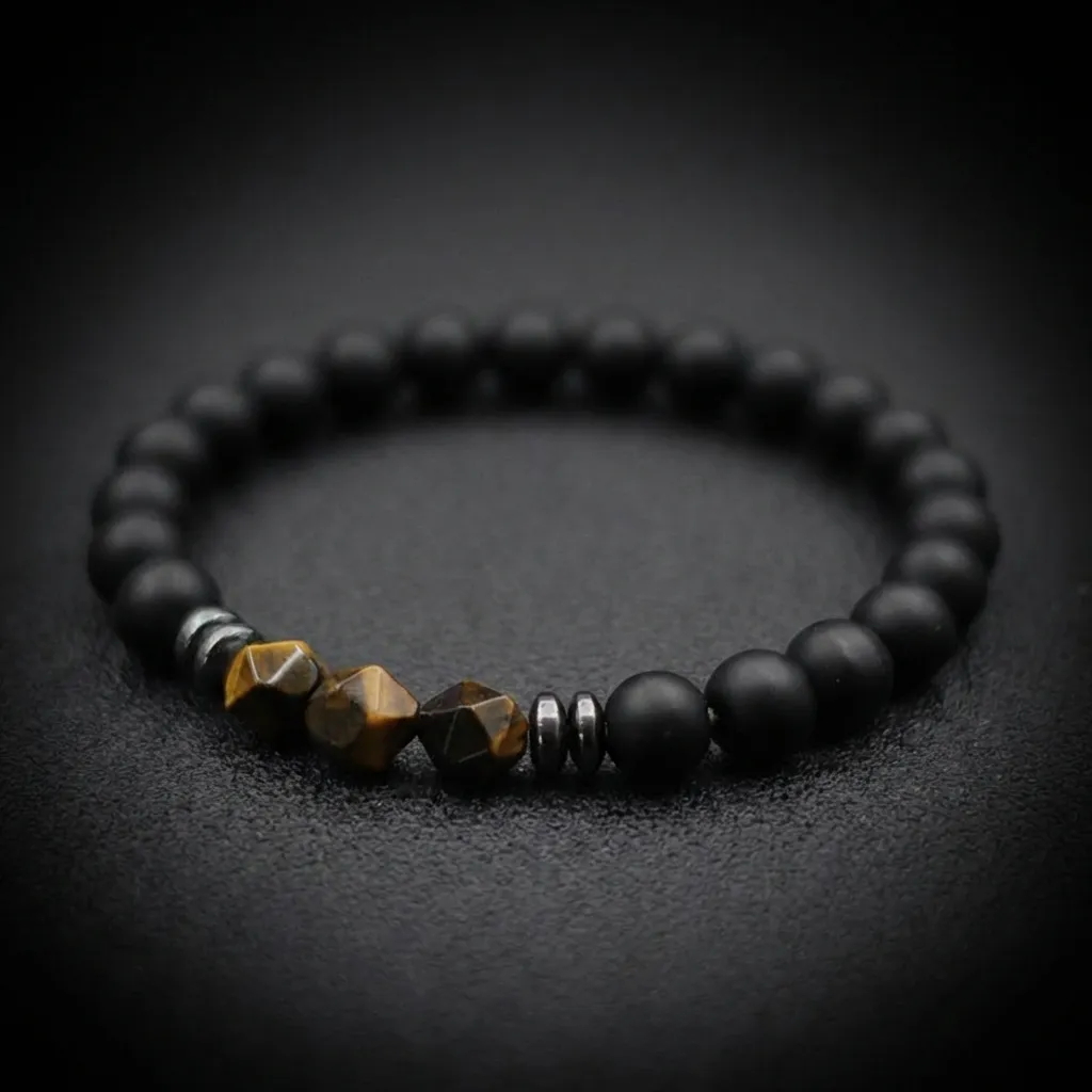 JiStones Artisan Series: Irregular Natural Stone Beaded Bracelet Golden Tiger Eye