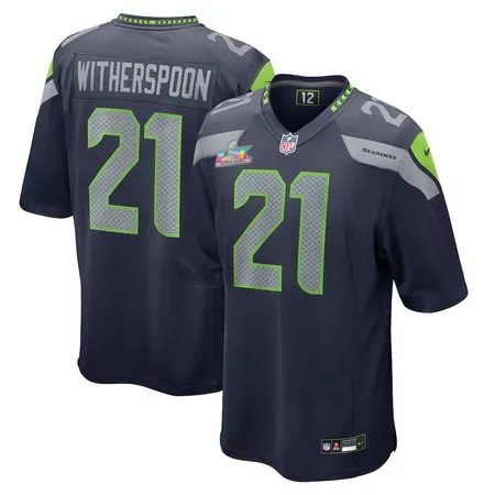 Youth Seattle Seahawks #21 Devon Witherspoon College Navy Super Bowl LX Patch Game Jersey