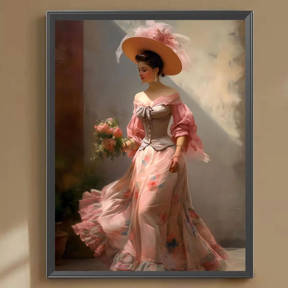 Diamond Painting - Full Round Drill - Elegant Lady(Canvas|30*40cm)