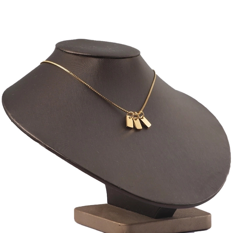 Minimalist Rectangle Titanium Steel Pendant Necklace