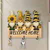 Wooden Special Shape Bee Gnome 3 Hooks No Punch Diamond Painting Hook Rail