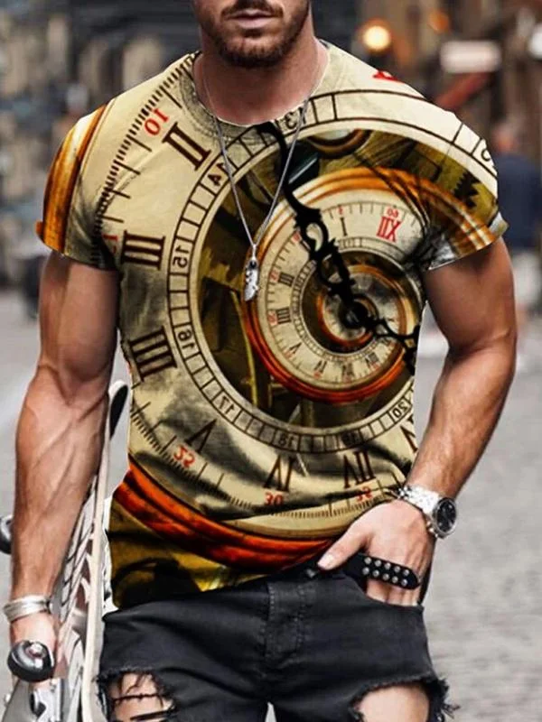 Men's T-Shirt 3D Print Short Sleeve Casual Tops